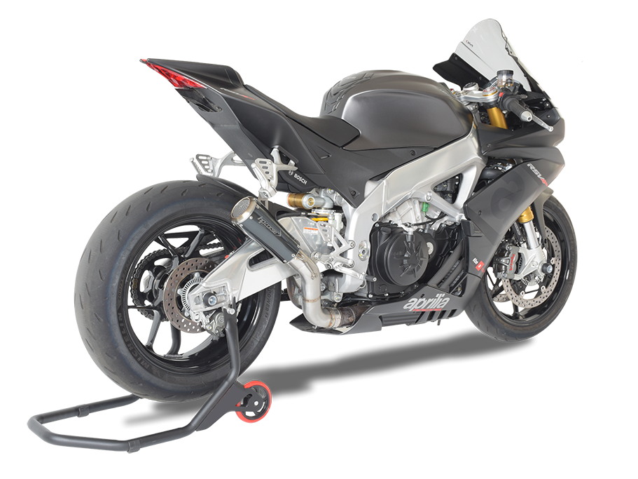 HP CORSE Aprilia RSV4 (15/16) Slip-on Exhaust "GP-07 Black" (racing; with wire mesh)