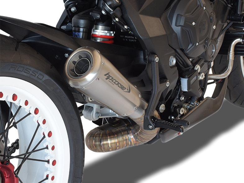 HP CORSE MV Agusta Dragster 800 RR (18/19) Low-mount Slip-on Exhaust "GP07 Inox Satin" (Racing)