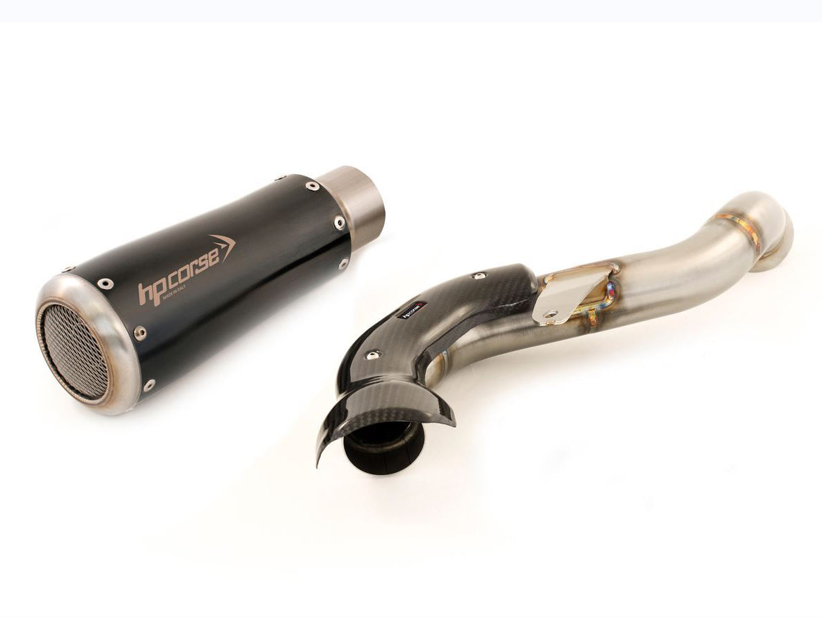 HP CORSE Ducati Hypermotard 821 Slip-on Exhaust "GP-07 Black" (EU homologated; with wire mesh)