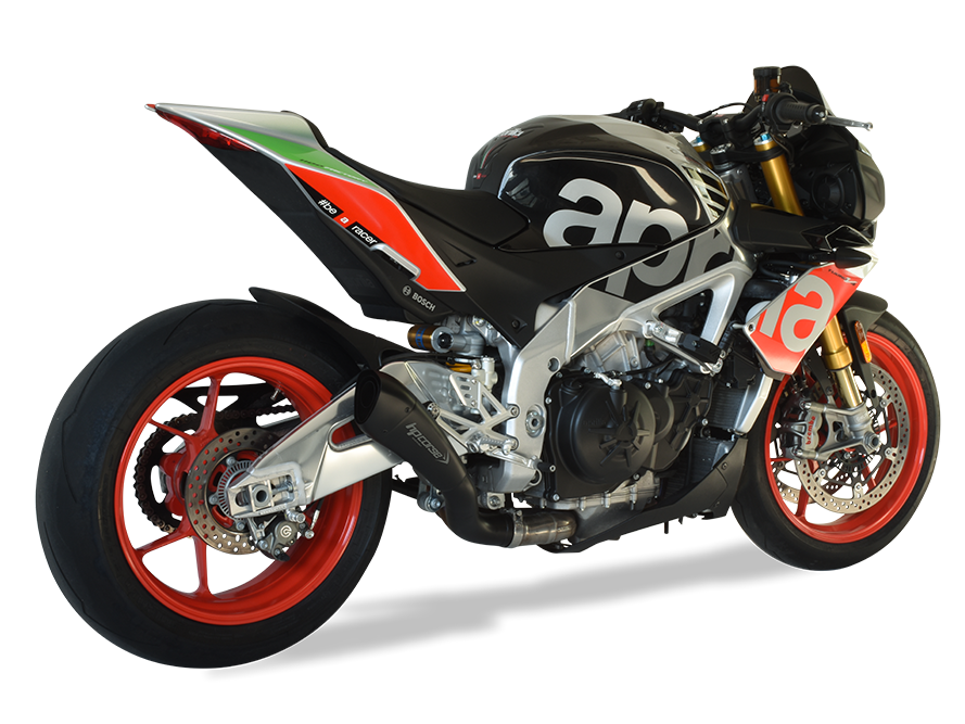 HP CORSE Aprilia RSV4 / Tuono V4 (17/18) Slip-on Exhaust "Hydroform Short Black" (racing)