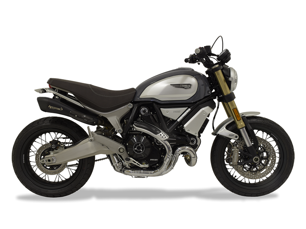 HP CORSE Ducati Scrambler 1100 Dual Slip-on Exhaust "Hydroform Short Black" (racing)