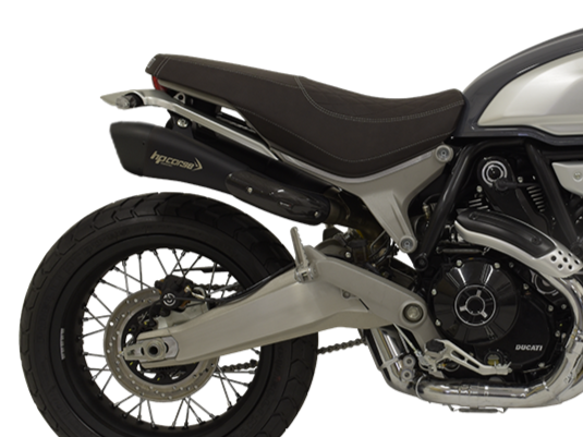 HP CORSE Ducati Scrambler 1100 Dual Slip-on Exhaust "Hydroform Short Black" (racing)