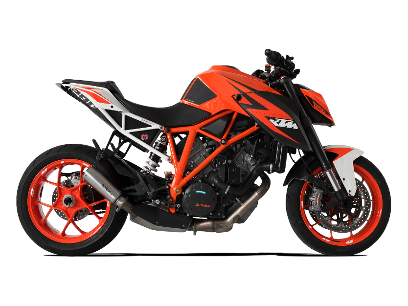 HP CORSE KTM 1290 Super Duke R (14/16) Slip-on Exhaust "GP-07 Satin with Aluminum Ring" (racing)