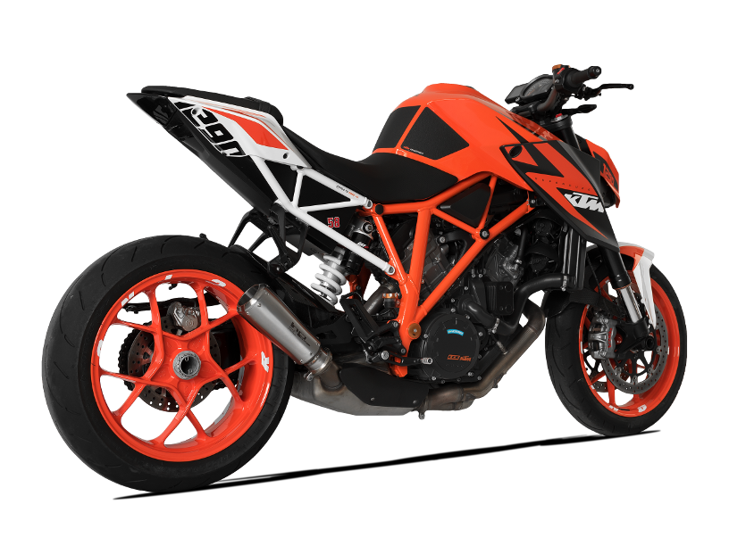 HP CORSE KTM 1290 Super Duke R (14/16) Slip-on Exhaust "GP-07 Satin with Aluminum Ring" (racing)