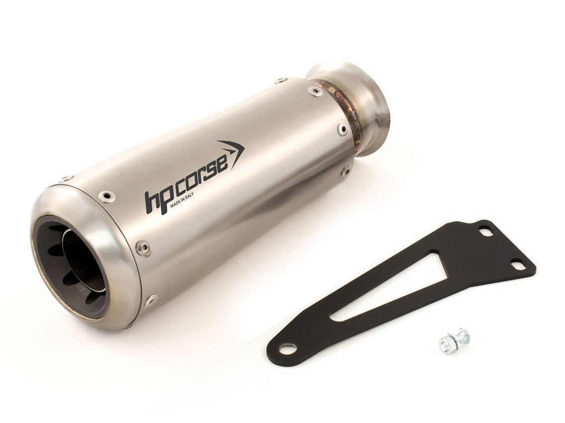 HP CORSE KTM 1290 Super Duke R (14/16) Slip-on Exhaust "GP-07 Satin with Aluminum Ring" (racing)