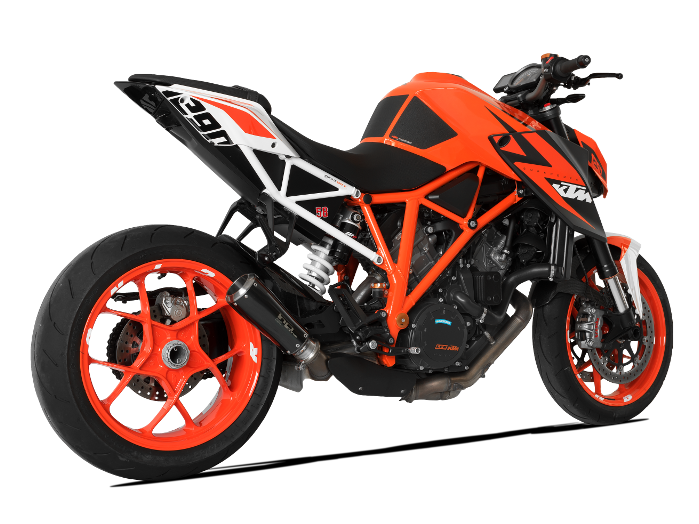 HP CORSE KTM 1290 Super Duke R (14/16) Slip-on Exhaust "GP-07 Black with Aluminum Ring" (racing)