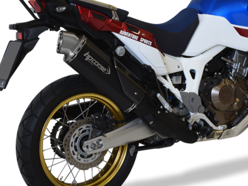 HP CORSE Honda CRF1000L Africa Twin Slip-on Exhaust "4-Track R Black" (EU homologated)