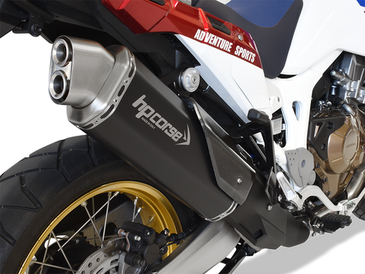 HP CORSE Honda CRF1000L Africa Twin Slip-on Exhaust "4-Track R Black" (EU homologated)