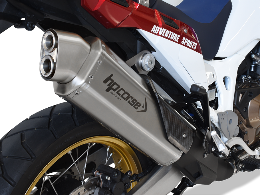 HP CORSE Honda CRF1000L Africa Twin Slip-on Exhaust "4-Track R Satin" (EU homologated)