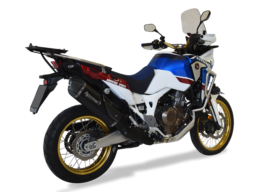 HP CORSE Honda CRF1000L Africa Twin Slip-on Exhaust "SPS Carbon Black" (EU homologated)