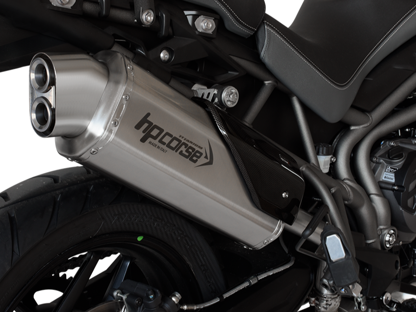 HP CORSE Triumph Tiger 800 (18/20) Slip-on Exhaust "4-Track R Titanium" (EU homologated)