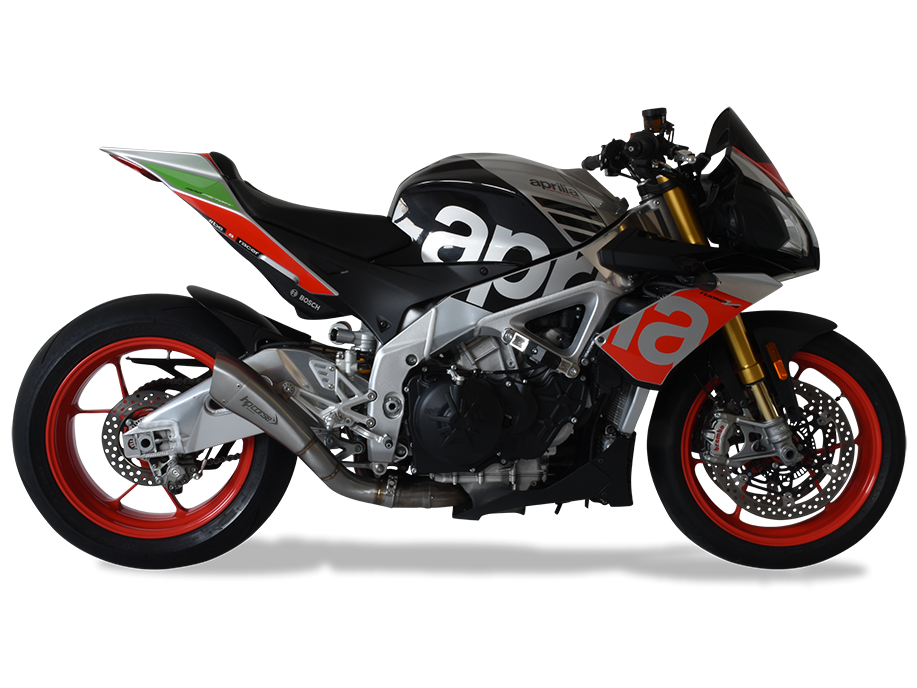 HP CORSE Aprilia RSV4 / Tuono V4 (17/18) Slip-on Exhaust "Hydroform Short Satin" (racing)