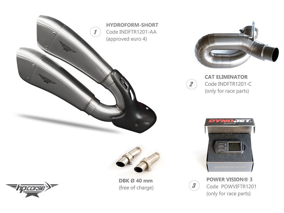 HP CORSE Indian FTR 1200 Catalyst Eliminator Link-pipe