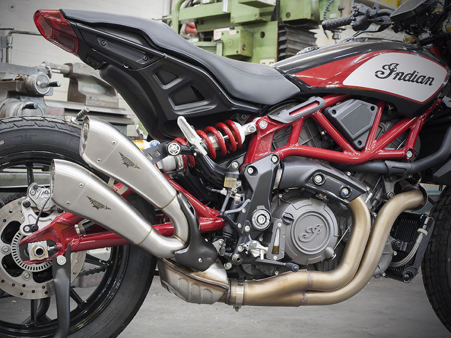 HP CORSE Indian FTR 1200 Dual Slip-on Exhaust "Hydroform Short Satin" (EU homologated)