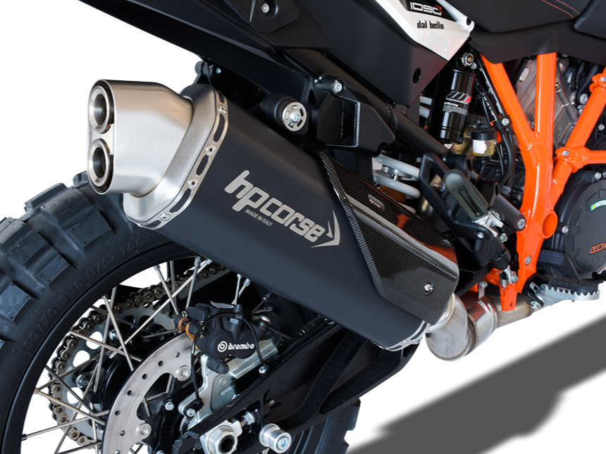 HP CORSE KTM Adventure / Super Adventure (13/20) Slip-on Exhaust "4-Track R Black" (EU homologated)