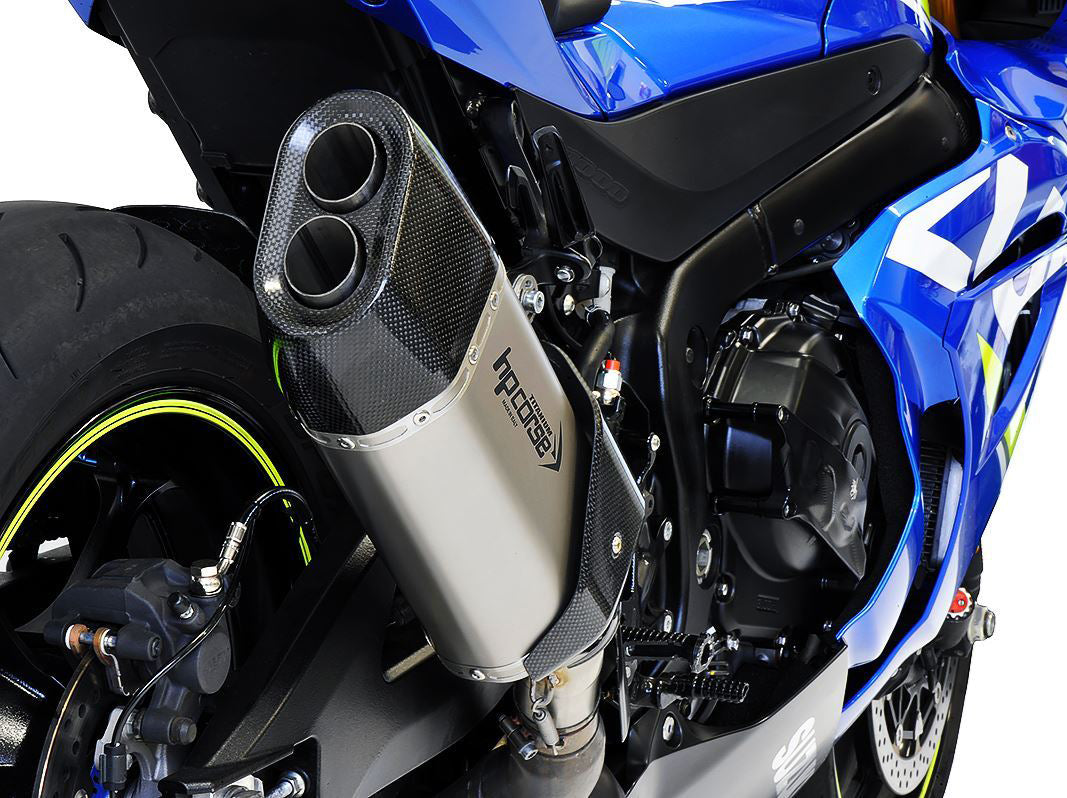 HP CORSE Suzuki GSX-R 1000 (17-20) Slip-on Exhaust "SP-3 Carbon Short 230 Titanium" (Racing)