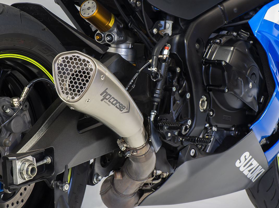 HP CORSE Suzuki GSX-R 1000 (17-20) Slip-on Exhaust "Hydroform Short R Inox Satin" (Racing)