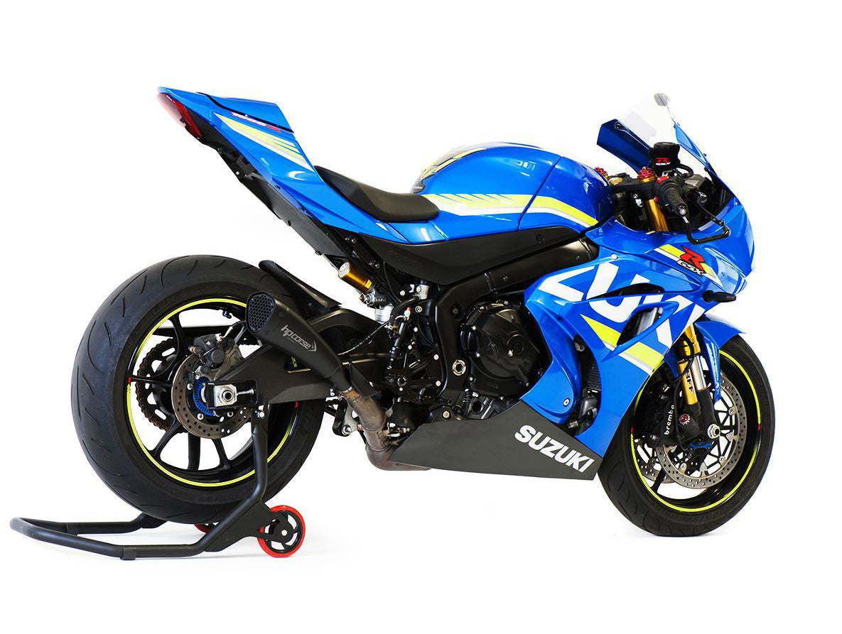 HP CORSE Suzuki GSX-R 1000 (17-20) Slip-on Exhaust "Hydroform Short R Ceramic Black" (Racing)