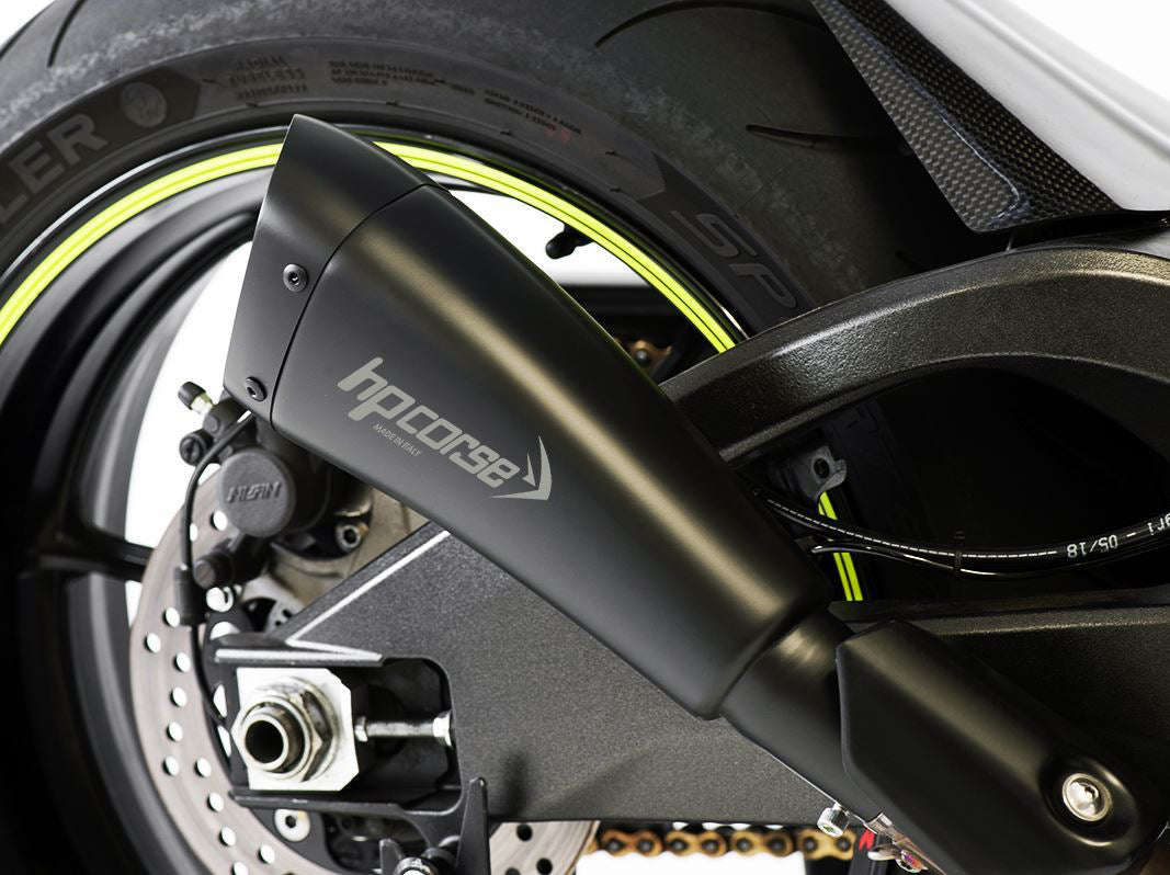 HP CORSE Suzuki GSX-R 1000 (17-20) Slip-on Exhaust "Hydroform Short R Ceramic Black" (Racing)