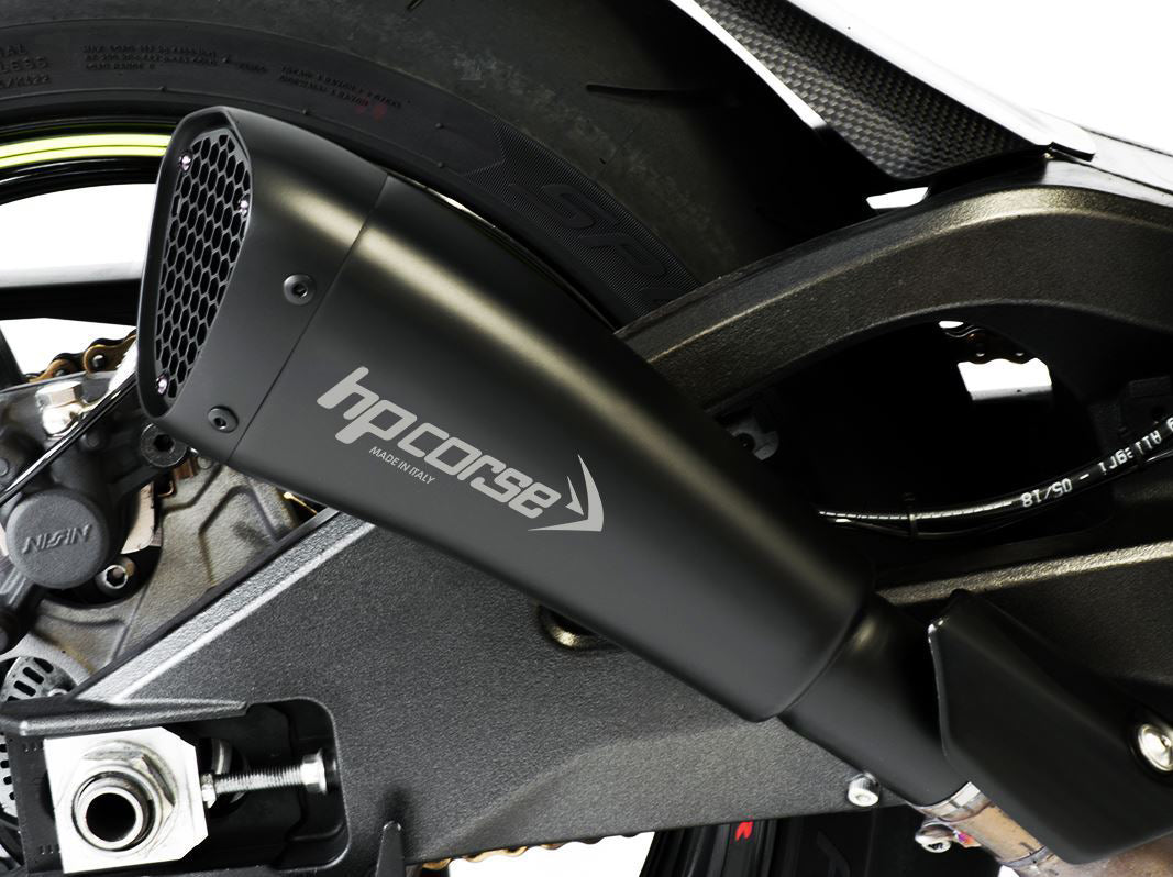 HP CORSE Suzuki GSX-R 1000 (17-20) Slip-on Exhaust "Hydroform Short R Ceramic Black" (Racing)