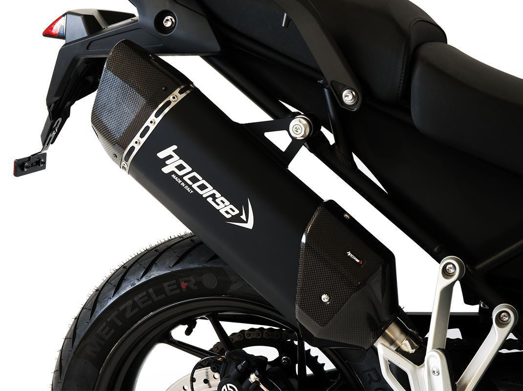 HP CORSE Triumph Tiger 900 (2021+) Slip-on Exhaust "SP-3 Carbon 350 Ceramic Black" (Euro 5)