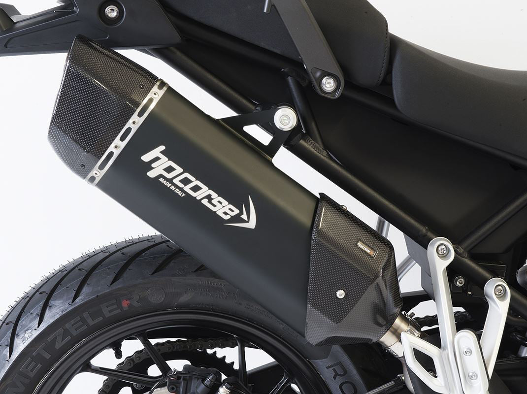 HP CORSE Triumph Tiger 900 (2021+) Slip-on Exhaust "SP-3 Carbon 350 Ceramic Black" (Euro 5)