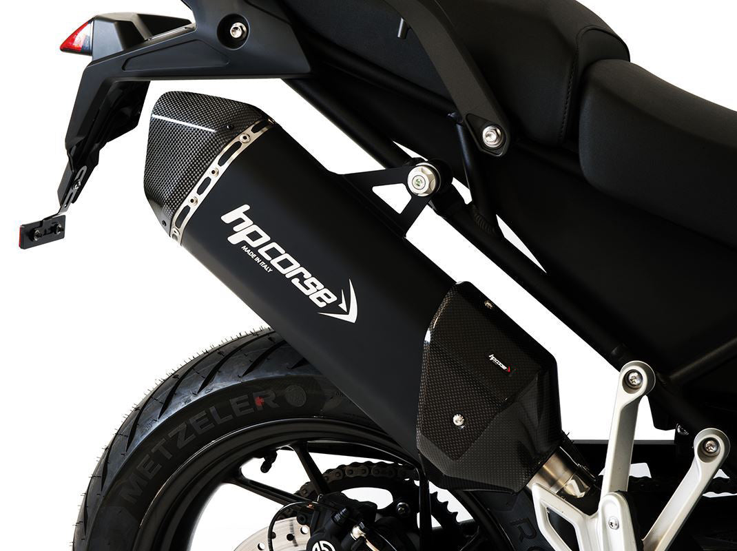 HP CORSE Triumph Tiger 900 (2021+) Slip-on Exhaust "SPS Carbon 350 Ceramic Black" (Euro 5)