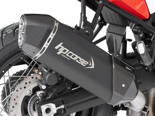 HP CORSE Suzuki V-Strom 1050 (2020+) Slip-on Exhaust "SPS Carbon 350 Ceramic Black" (Euro 5)