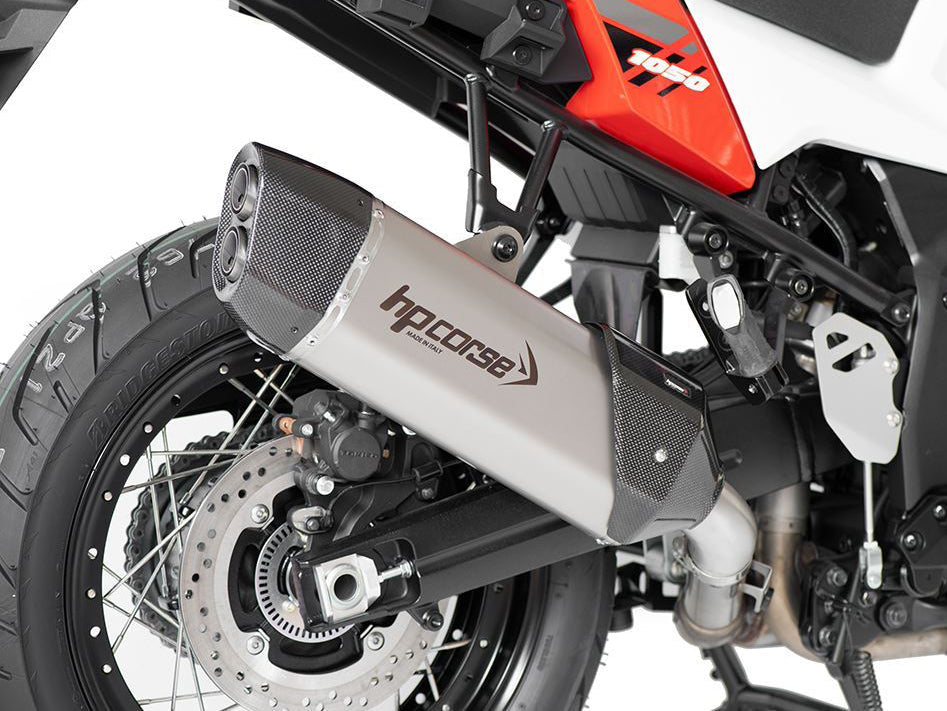 HP CORSE Suzuki V-Strom 1050 (2020+) Slip-on Exhaust "SP-3 Carbon 350 Inox Satin" (Euro 5)