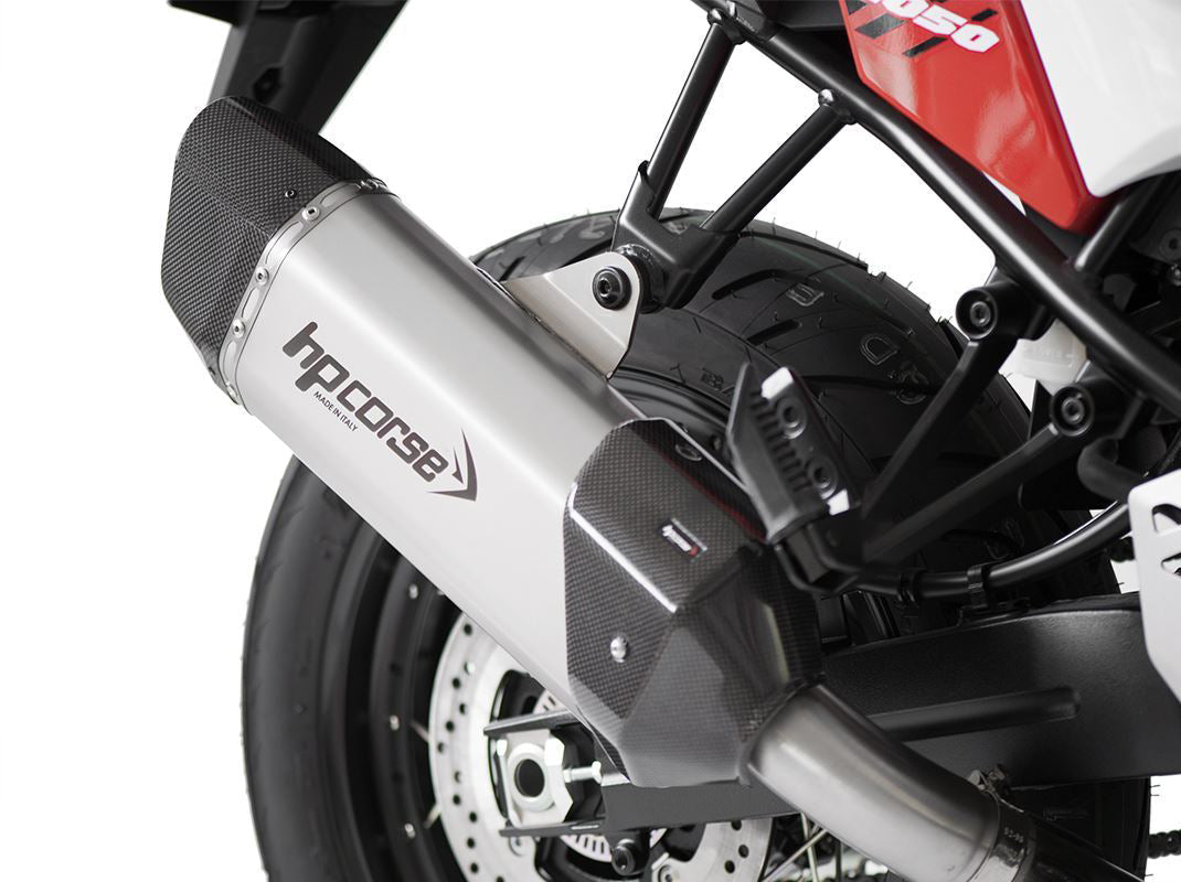 HP CORSE Suzuki V-Strom 1050 (2020+) Slip-on Exhaust "SP-3 Carbon 350 Inox Satin" (Euro 5)