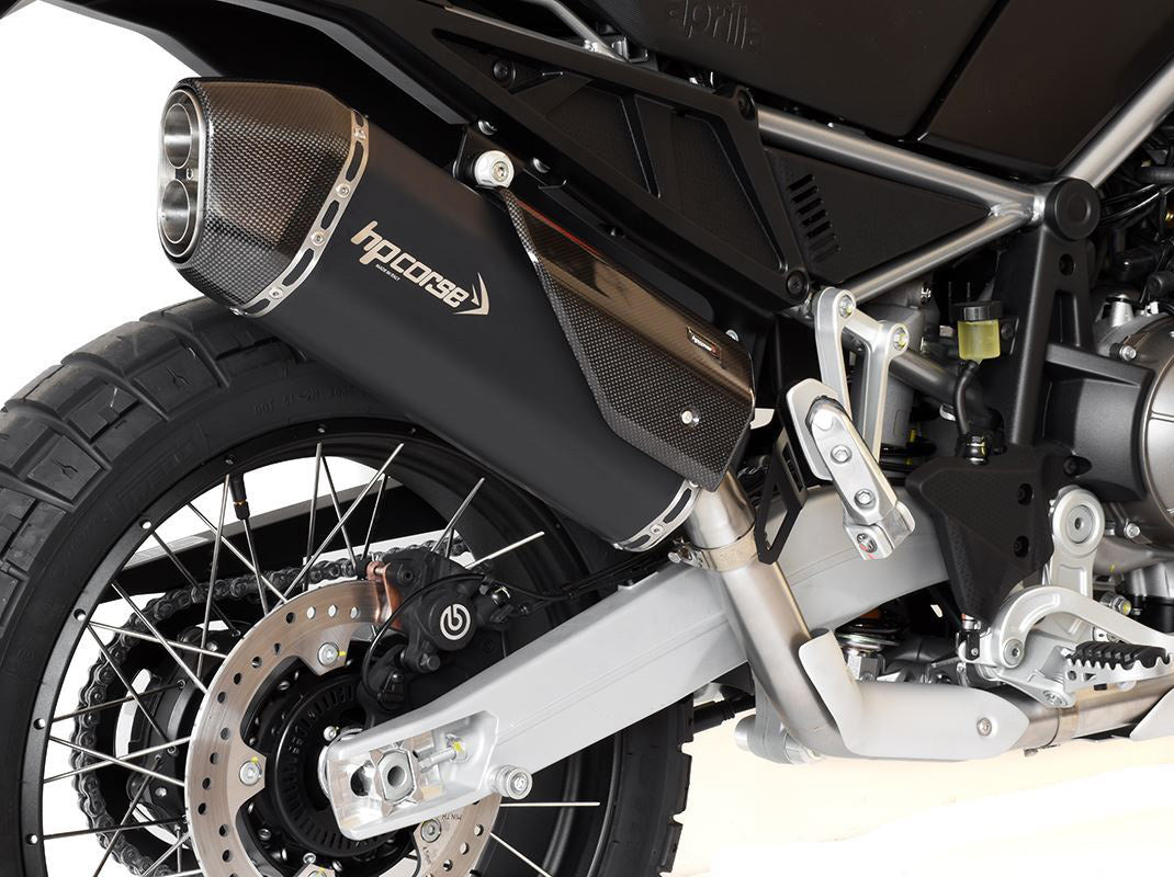 HP CORSE Aprilia Tuareg 660 (2022+) Slip-on Exhaust "SPS Carbon 350 Black" (Euro5)