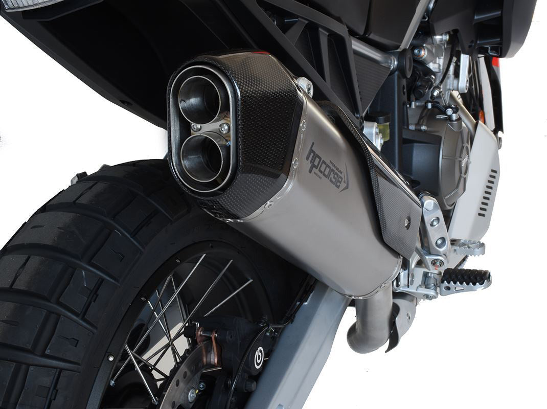 HP CORSE Aprilia Tuareg 660 (2022+) Slip-on Exhaust "SPS Carbon 350 Titanium" (Euro5)