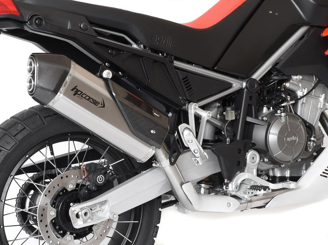 HP CORSE Aprilia Tuareg 660 (2022+) Slip-on Exhaust "SPS Carbon 350 Satin" (Euro5)