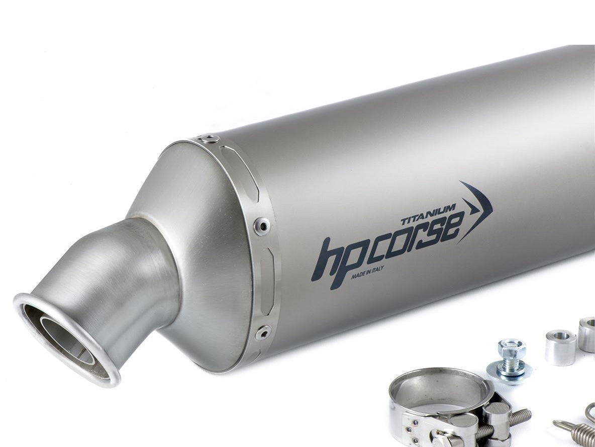 HP CORSE Ducati DesertX (2022+) Low-mount Slip-on Exhaust "SP-1 Titanium Short" (Euro 5)