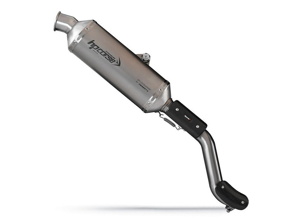 HP CORSE Ducati DesertX (2022+) High-mount Slip-on Exhaust "SP-1 Titanium Short" (Euro 5)