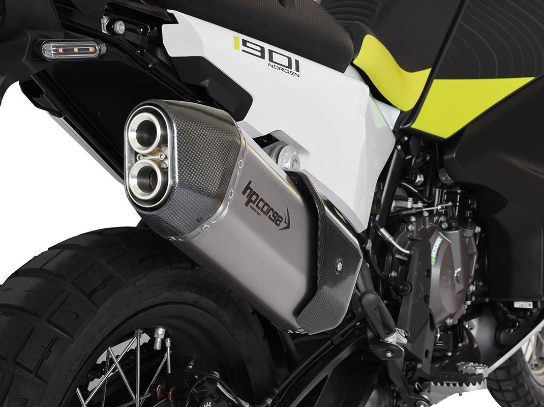 HP CORSE Husqvarna Norden 901 (2022+) Slip-on Exhaust "SPS Carbon Short Inox Satin" (Euro 5)