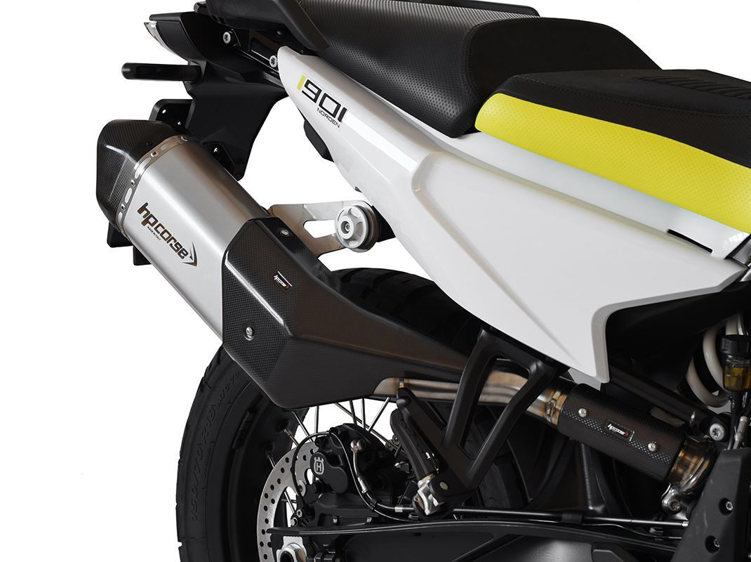 HP CORSE Husqvarna Norden 901 (2022+) Slip-on Exhaust "SPS Carbon Short Inox Satin" (Euro 5)