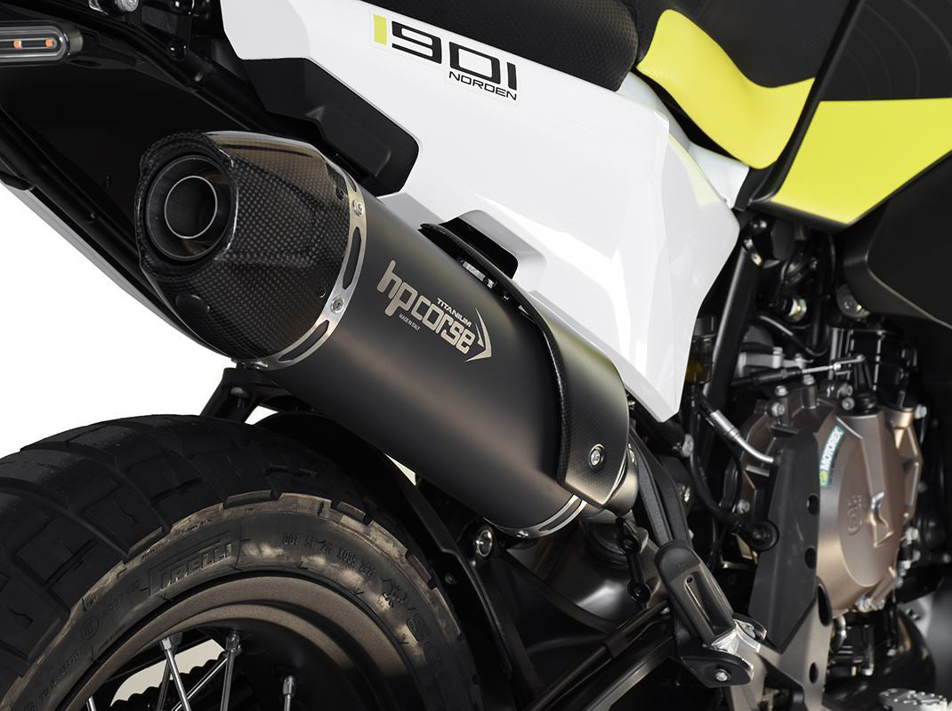 HP CORSE Husqvarna Norden 901 (2022+) Slip-on Exhaust "SP-1 Carbon Short Black Titanium" (Euro 5)