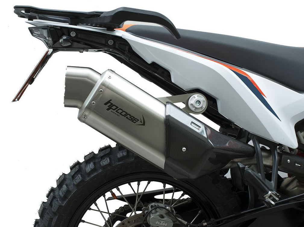 HP CORSE KTM 890 Adventure (2021+) Slip-on Exhaust "4-Track R Short Titanium" (Euro 5)