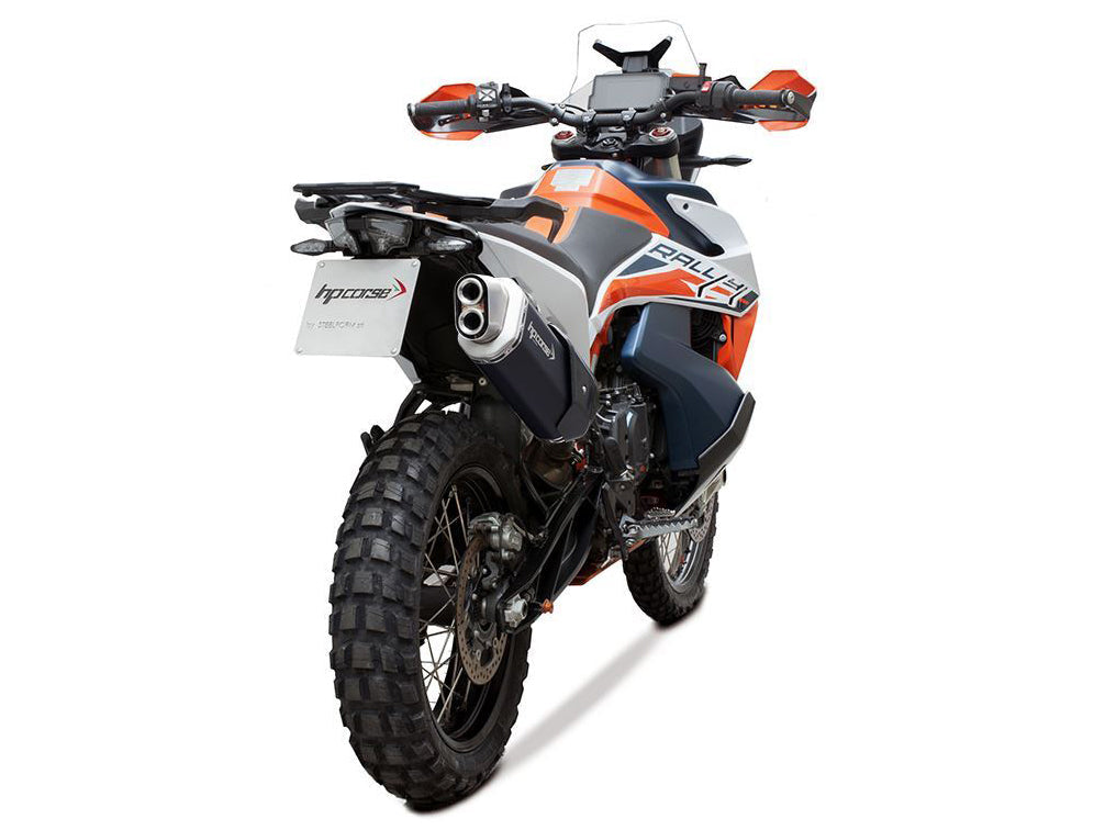 HP CORSE KTM 890 Adventure (2021+) Slip-on Exhaust "4-Track R Short Inox Black" (Euro 5)