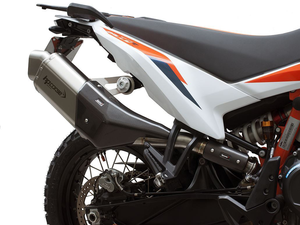 HP CORSE KTM 890 Adventure (2021+) Slip-on Exhaust "4-Track R Short Inox Satin" (Euro 5)