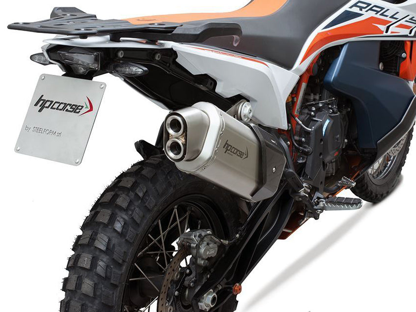 HP CORSE KTM 890 Adventure (2021+) Slip-on Exhaust "4-Track R Short Inox Satin" (Euro 5)