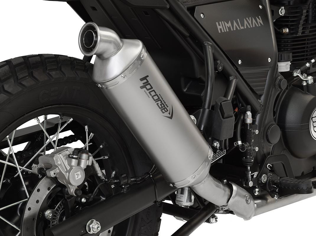 HP CORSE Royal Enfield Himalayan (2016+) Slip-on Exhaust "SP-1 Short Rally Titanium" (Racing)