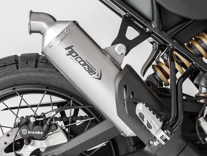 HP CORSE Ducati DesertX (2022+) Low-mount Slip-on Exhaust "SP-1 Titanium Short" (Euro 5)