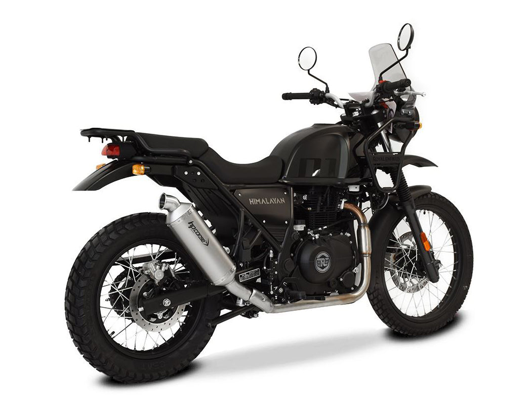 HP CORSE Royal Enfield Himalayan (2016+) Slip-on Exhaust "SP-1 Short Rally Inox Satin" (Racing)