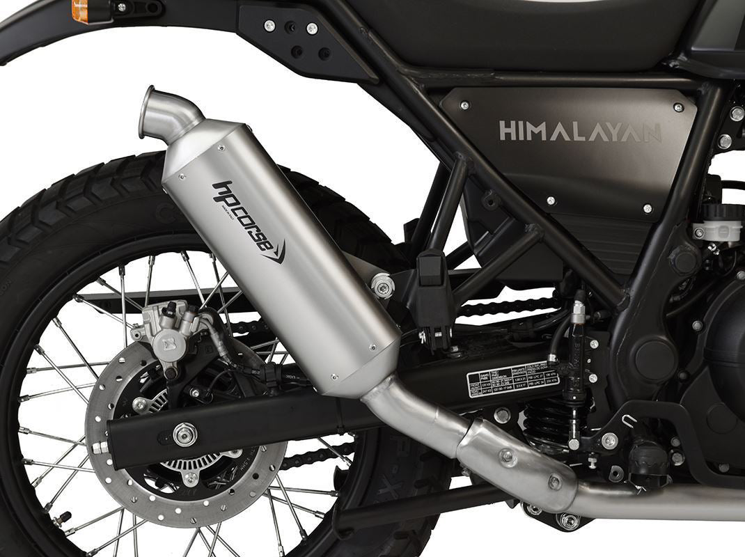 HP CORSE Royal Enfield Himalayan (2016+) Slip-on Exhaust "SP-1 Short Rally Inox Satin" (Racing)