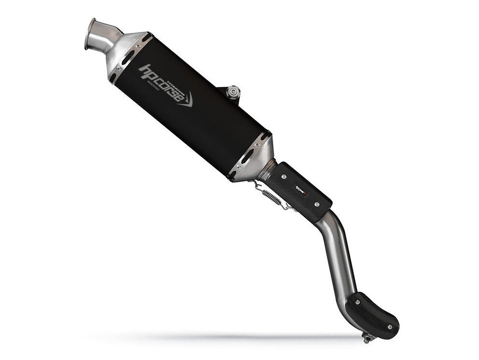 HP CORSE Ducati DesertX (2022+) High-mount Slip-on Exhaust "SP-1 Titanium Short Black" (Euro 5)