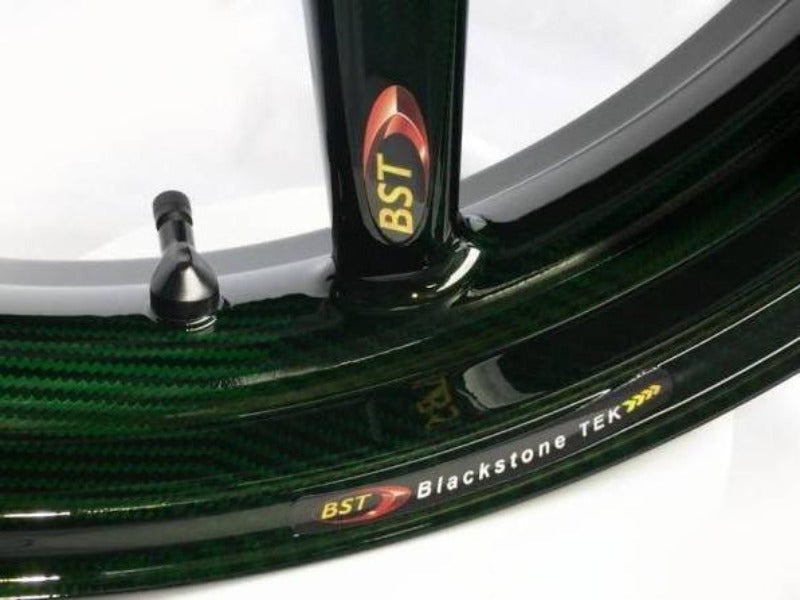 BST Kawasaki ZX-10R (11/...) Carbon Wheel "Mamba TEK" (offset rear, 7 straight spokes, silver hubs)