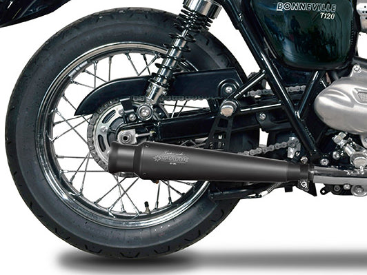 SPARK GTR0208 Triumph Bonneville T120 (16/18) Double Slip-on Exhaust "Trumpet" (approved; black) – Accessories in the 2WheelsHero Motorcycle Aftermarket Accessories and Parts Online Shop