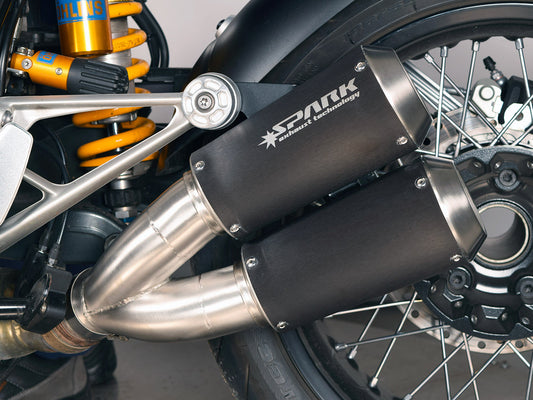 SPARK GBM0803 BMW R nineT (13/16) Double Slip-on Exhaust "MotoGP" (racing; dark) – Accessories in the 2WheelsHero Motorcycle Aftermarket Accessories and Parts Online Shop